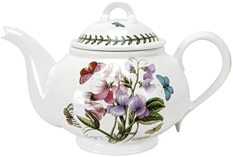 Portmeirion 60750 Botanic Garden - 2pt Teapot (Romantic Shape), White