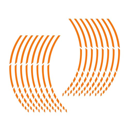 FENIQG Motorrad Felgen Aufkleber Für Aprilia RSV Mille/R 2004-2008, Seitenstreifen Klebestreifen Dekorstreifen für 16" - 19" Zoll Reifen Hohe Sichtbarkeit von der Seite,Orange