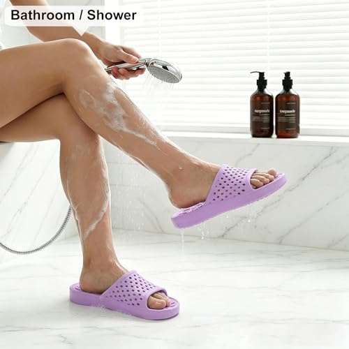 Image of Xomiboe Shower Shoes Men Quick Drying Women Shower Sandals Non-Slip Comfortable House Slippers Bathroom Hotel Flip Flops Slides With Students Gym
