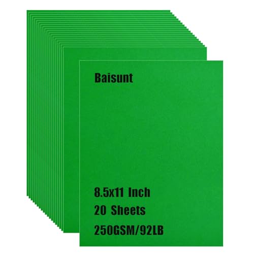 Baisunt 20 Sheets Green Cardstock Thick Blank...