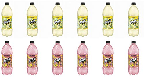 LUV BOX - Variety Brisk Lemonade Pack 1L Plastic Bottle, 12 Per Case, Pink Lemonade , Lemonade