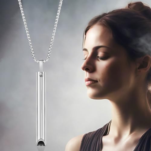 Miniatura 3 de Opvyaeu Collar Antiestrés Antiestrés, Collar Respiratorio De Acero Inoxidable, Para Hombre Y Mujer