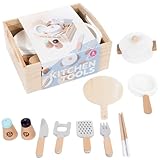 Kinder Spielküche Set | 10-teiliges Realistisches Kochspiel | Spaßiges Küchenspielzeug | Für Kinder Mädchen Weihnachten Ostern Zuhause