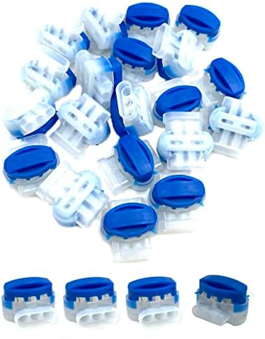 30Pcs 3 Way Wire Connectors,Waterproof Electrical 314-BOX Self-Stripping Pigtail Connectors for 22-14 AWG Cables
