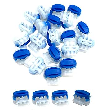 30Pcs 3 Way Wire Connectors,Waterproof Electrical 314-BOX Self-Stripping Pigtail Connectors for 22-14 AWG Cables