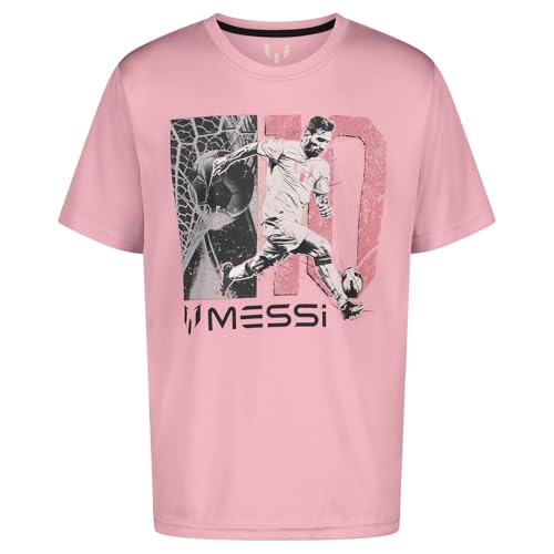 Image of Messi Boys' Lifestyle Short Sleeve Top, Loose-Fit Shirt with Logo, Comfortable, All-Day Wear