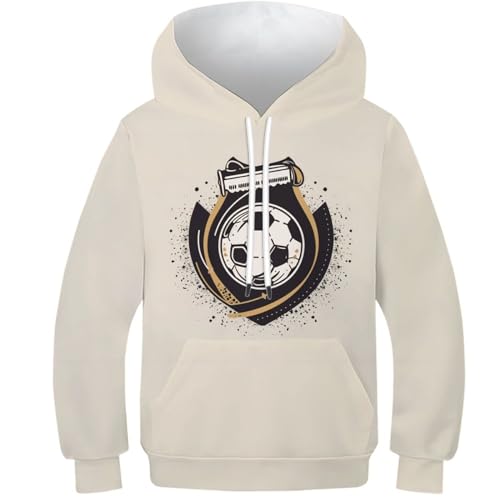 Sweat à capuche enfant football 10-12 ans avec motif imprimé 3D