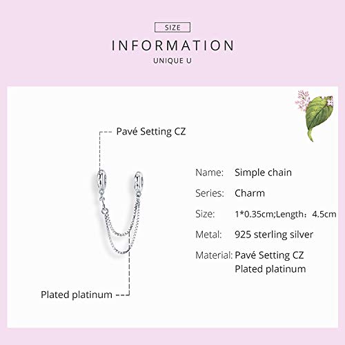 Cadena de seguridad de plata 925 para pulsera de mujer 2
