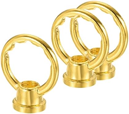 sourcing map Eye Nut 5kg Max Load M10 Thread Ring Shape Female Loop for Hanging Lamp Chandelier, Brass Tone Pack of 3