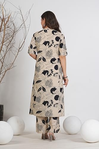 Image of rytras Women Pure Cotton Printed Ethnic Wear A-Line Kurta Set with Palazzo Pants