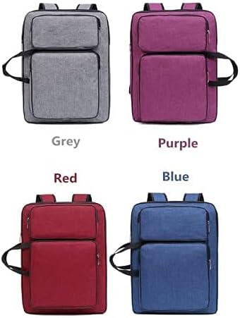 A3 Art Portfolio Case Folder Waterproof Canvas Artwork Storage Portable Drawing Board Backpack Artist Portfolio Carrying Tote Bag Large Drawing Painting Pads Case Artist Organizer for Women Men,Red - Image 3