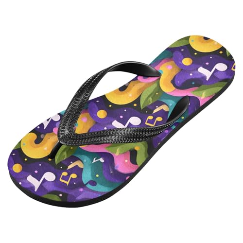 Flip Flop Sandals Pattern Music Note Print for Women Men Beach Outdoor XS2
