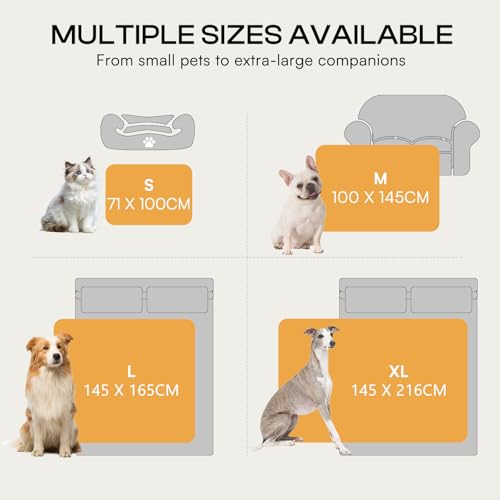 luciphia wasserdichte Hundedecke Waschbar, Katzendecke für Katzen Hund Welpe, Kuscheldecke Weich Flaushig Sherpa Fleece, Haustier Decke zum Schutz von Bett Sofa Couch, Beige Weiß 71 * 102cm