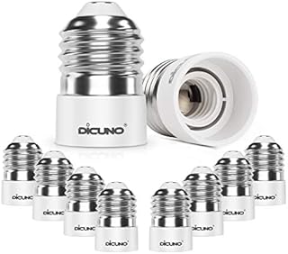 DiCUNO E27 to E14 Socket Adapter, Screw to Small Screw Converter, ES to SES Adopter, Max Wattage 200W, 0~250V, 165 Degree Heat Resistant, 10-Pack