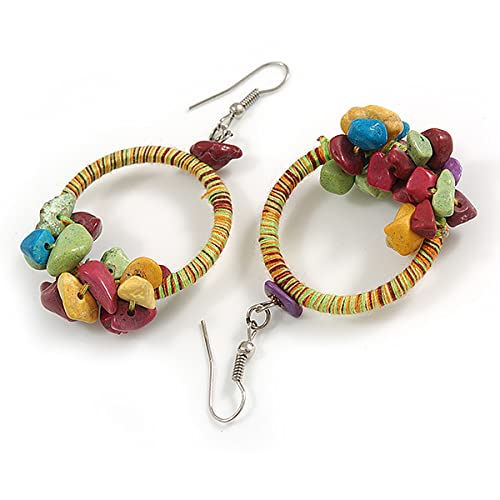 Juego de collar pulsera y pendientes de aro de piedra semipreciosa de 56 cm de largo 5