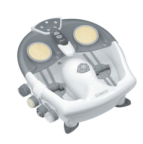 Conair FB12NRB Ultra Massaging Foot Spa with Water Jet, White and Gray