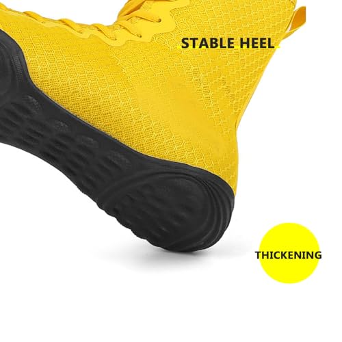 Buhelyc Mens Boxing Shoes Professional Mesh Wrestling Shoes Boxing Boots Training Footwear for Kickboxing Sports Boxing4