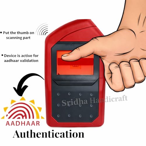Image of Morpho MSO-1300 E3 RDL1 Biometric Fingerprint Scanner with RD Service, USB Connectivity, Red 1 Year Warranty