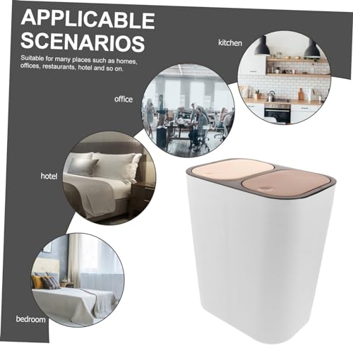 Caneca de basura rectangular con doble compartimento y tapa miniatura 7