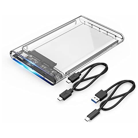 ORICO USB 3.1 (10Gbps) SSD Hard Drive Enclosure USB C External Hard Disk Caddy for 2.5 Inch SATA III HDD - USB-C to C & USB-C to A Cables Incl Cover