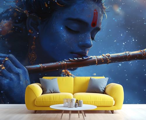 DUPIELU Hinduism Mural Wallpaper, Lord Krishna Murals, Indian Religion Murals,
