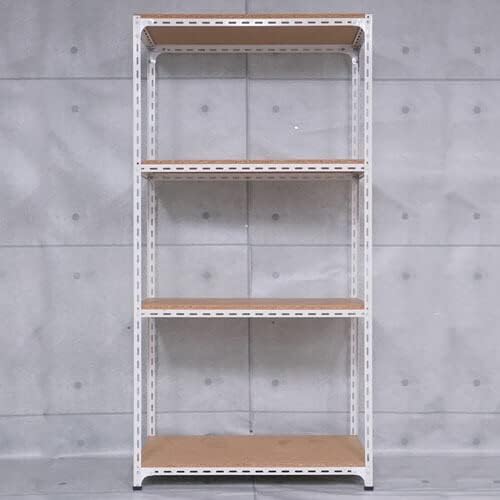 スチールラックのキタジマ アングル棚 4段 幅180×奥行30×高さ180cm ホワイト 70kg/段