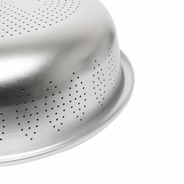 Thunder Group ALSB001 Asian Style Colander, 19-1/2" Dia. x 6"H, Perforated, Tapered Edges, Aluminum