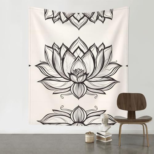 Tapisserie murale lotus pour habiller un mur vide sans percer de trou