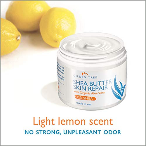 Gilden Tree Shea Butter Skin Repair Cream, Natural & Organic For Deep Moisturizing Of Dry, Cracked, Itchy Sensitive Skin On Hands, Face, Body And Feet - Suitable For All Skin Types, Light Lemon Scent thumb #4