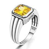 mysilverworld 925 Sterling Silver Yellow Octagon Citrine Stone Turkish Men's Ring (7)