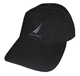 Nautica Men Adjustable Logo Hat Cap (One Size, Black)