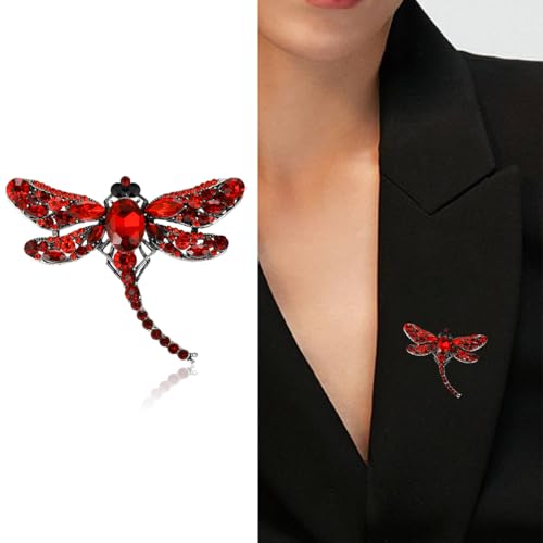 Image of Crystal Dragonfly Brooches for Women Unisex Insect Pins Multi-coloured Optional Casual Party Accessories Gifts