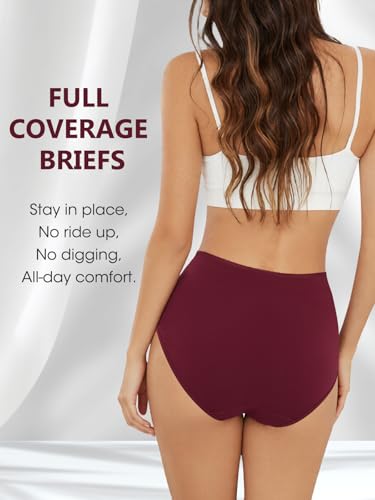 Vevmon Cotton Underwear for Women High Waisted Ladies Panties 5 Pack | Soft Full Coverage Briefs, Moisture-Wicking Breathable Cotton Fabric,Fits Comfortably for Daily, Sport, Office Wear, Dresses - image 4