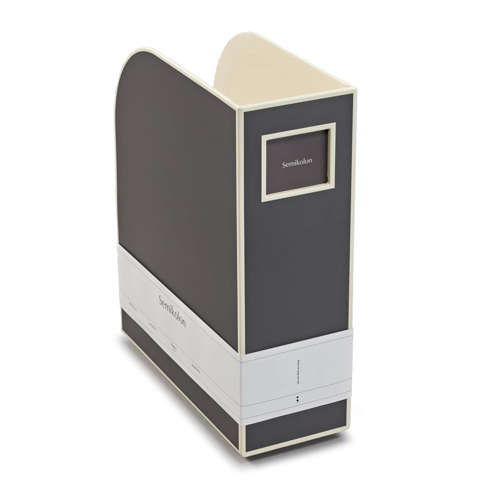 Semikolon 370094 Magazine rack A4 - magazine collector, document folder, size 10.5 x 26 x 31 cm - lava stone grey