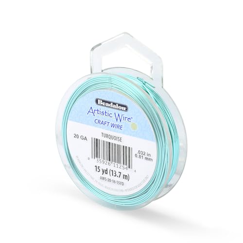 Image of Artistic Wire, 20 Gauge Tarnish Resistant Colored Copper Craft Wire, Turquoise, 15 yd