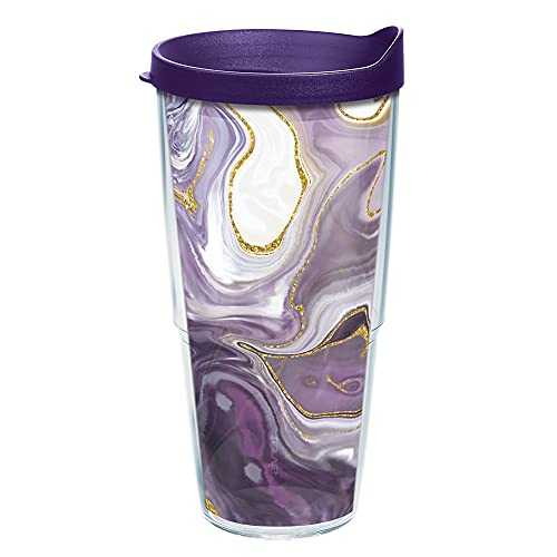 Tervis Marble - Alexandrite Made in USA Double Walled Insulated Tumbler Travel Cup Keeps Drinks Cold & Hot, 24oz, Classic