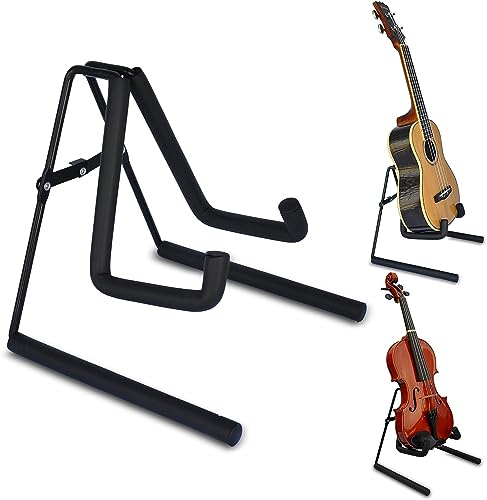 5 CORE Ukulele Stand Floor A Frame Folding Violin Mandolin Banjo Mandolin Support Padded Arms Foldable Mini Uke Guitar Stands - GSS UKU