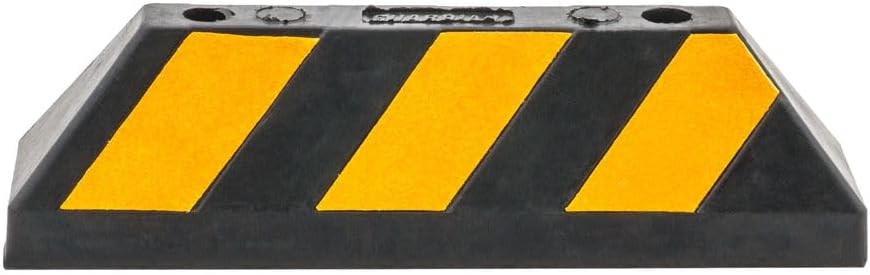 Guardian Heavy Duty Rubber Truck Wheel Parking Curb - 22" Long, 6" High Black
