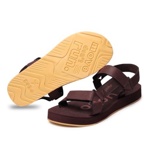 Image of YOHO EVA Sandals for Women | EVA sole | Comfortable cushioned sole with TPR base | Lightweight | Soft skin friendly straps | Adjustable straps | Velcro closure | Vibrant colour options