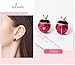 2Pairs Cubic Zirconia Cute Bug Little Ladybird Earrings Black Spot Red Charm Insect Tiny Ladybug Stud Earrings Small Ladybeetle Eardrop for Women Delicate Jewelry-ladybird