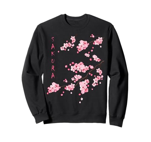 Vintage Sakura Cherry Blossom Japanese Graphical Art Sweatshirt