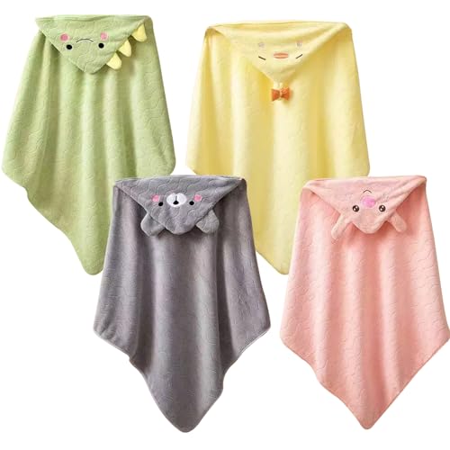Image of TMIELYBS Hooded Baby Towels, 4 Packs Premium Soft Baby Bath Towels with Hood for Babies, Toddler, Infant - Ultra Absorbent, Baby Stuff Shower as Best Gifts for Boys and Girls (4Pack)