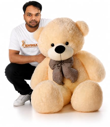 Image of 4 Feet Cream Giant Teddy Bear 48 inch Soft Toy, Plush, and Cuddly Stuffed Animal for Kids, Birthdays, Anniversaries, Valentine's Day, and Special Occasions Large Huggable (4 Feet, Cream)