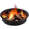 Outafurnia 45 inch Fire Pit Ring,Large Round Firepit for Outdoor Fire Liner Wood Burning Heavy Duty Metal Campfire Ring Above or In-Ground, Black 45-Inch Outer/40-Inch Inner Diameter