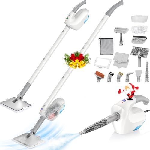 10-in-1 Steam Mop with Detachable Handheld Steamer, Multi & Up Steamer for Cleaning with 350ml Tank,10s Heat-Up, 23Ft Cord, 248°F 1200W Powerful Floor Steam Mop for Hardwood Floors, Grout, Carpet