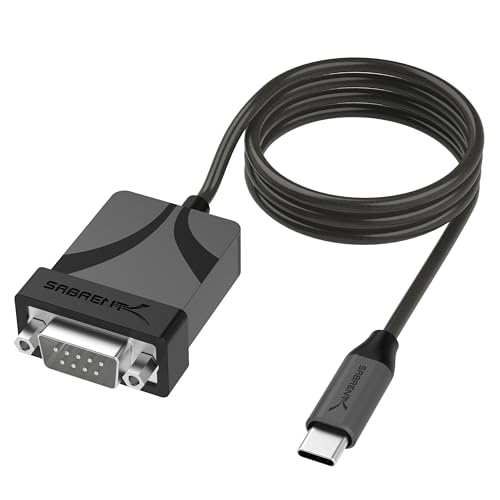 SABRENT USB-C to DB9 Serial RS-232 Adapter Cable 3FT, Prolific PL2303GS Chipset, USB...