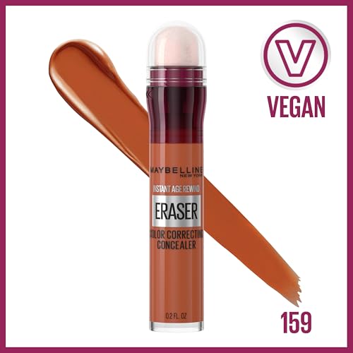 Image of Maybelline Instant Age Rewind Instant Eraser Color Correcting Concealer, Crease-Resistant Coverage, Up to 12HR Moisturizing Wear, Orange Color Corrector, 159, 1 Count