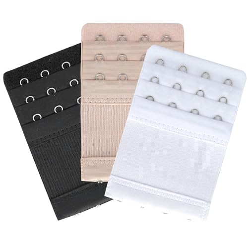 SAMGU BH-Verlängerung 4 Haken Damen BH-Verlängerer, 3 Stück