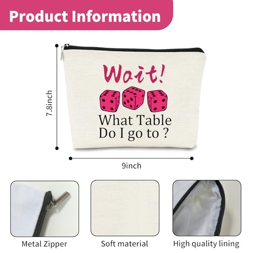 Bunco Dice Game Bag Cosmetic Pouch For Dice Game Lovers Travel Makeup Bag Wait What Table Do I Go To Gambling Lover Player2