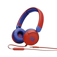 JBL Junior 310 Kids Wired On-Ear Headphones, Red/Blue